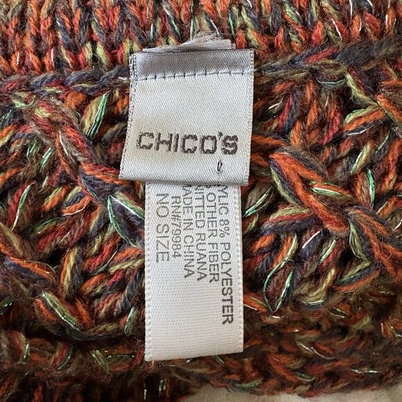 NWT Chico’s Shimmer Multicolored Poncho Lurex Puana‎ Crochet One Size (1338) - Picture 4 of 6